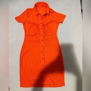 Orange Shirt Dress